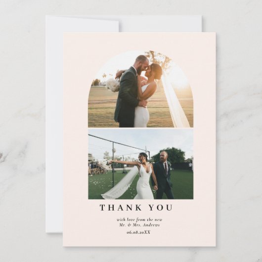 Modern Minimalist 3 Photo Thank You Dankeskarte Bedankkaart (Voorkant)