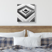 Modern Minimalist 3D Nested Squares Art - Abstract Canvas Afdruk (Insitu (Slaapkamer))