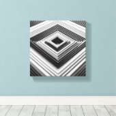 Modern Minimalist 3D Nested Squares Art - Abstract Canvas Afdruk (Insitu (Houten vloer))
