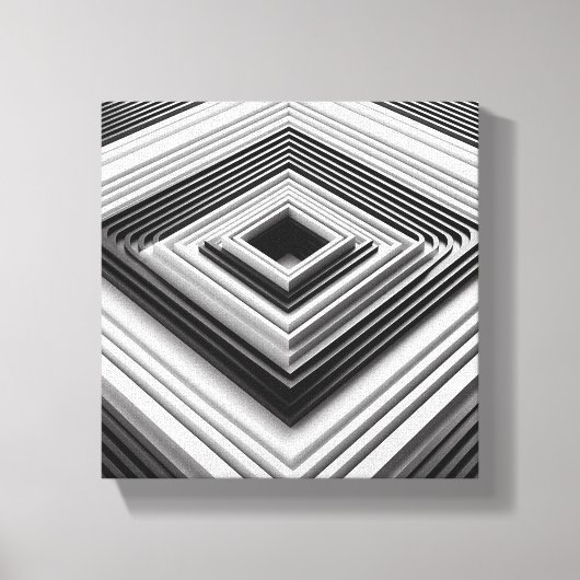 Modern Minimalist 3D Nested Squares Art - Abstract Canvas Afdruk (Voorkant)