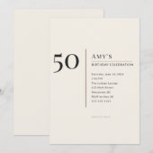 Modern Minimalist 50th Adult Birthday Celebration Kaart (Voorkant / Achterkant)