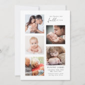 Modern minimalist 5 Foto Baby geboorte Aankondiging (Voorkant)