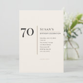 Modern Minimalist 70th Adult Birthday Celebration Kaart (Staand voorkant)