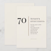 Modern Minimalist 70th Adult Birthday Celebration Kaart (Voorkant / Achterkant)