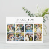 Modern Minimalist 8 Photo Wedding Bedankkaart (Staand voorkant)