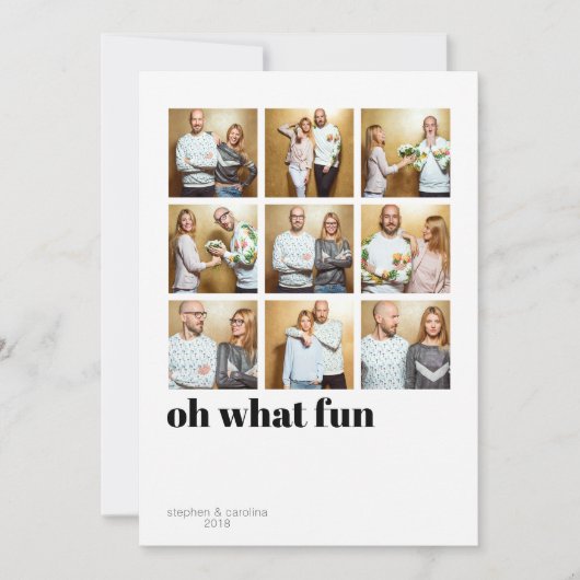 Modern minimalist 9 Square Holiday Foto Feestdagenkaart (Voorkant)