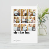 Modern minimalist 9 Square Holiday Foto Feestdagenkaart (Staand voorkant)