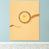 Modern Minimalist Abstract Bronze & Peach Art Canvas Afdruk (Insitu (Houten vloer))