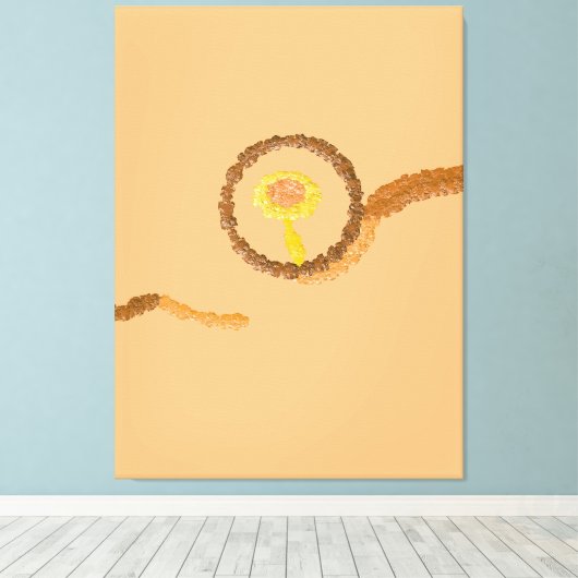 Modern Minimalist Abstract Bronze & Peach Art Canvas Afdruk (Insitu (Houten vloer))