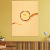 Modern Minimalist Abstract Bronze & Peach Art Canvas Afdruk (Insitu (Woonkamer))