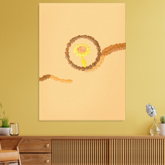 Modern Minimalist Abstract Bronze & Peach Art Canvas Afdruk (Insitu (Woonkamer))