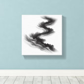 Modern Minimalist Abstract Layered Flow - Smoke Canvas Afdruk (Insitu (Houten vloer))