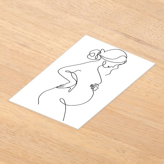 Modern Minimalist Abstract Line Art Drawing Acryl Uitnodigingen (Laagn)