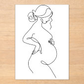 Modern Minimalist Abstract Line Art Drawing Acryl Uitnodigingen (Voorkant)