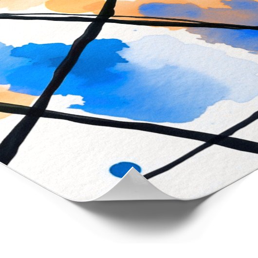 Modern Minimalist Abstract Line Art Poster (Hoek)