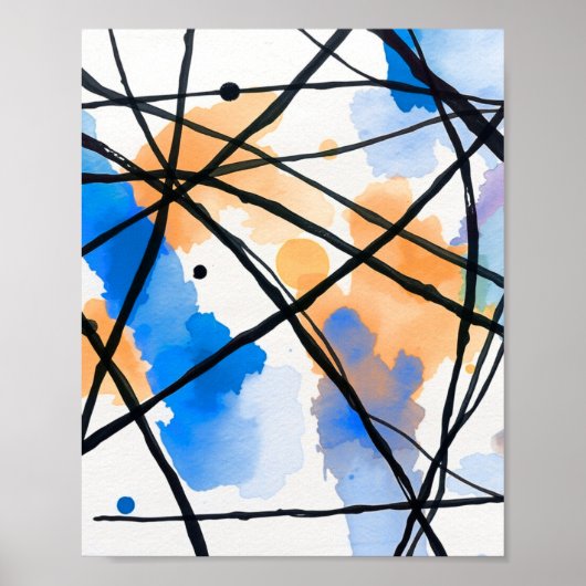 Modern Minimalist Abstract Line Art Poster (Voorkant)