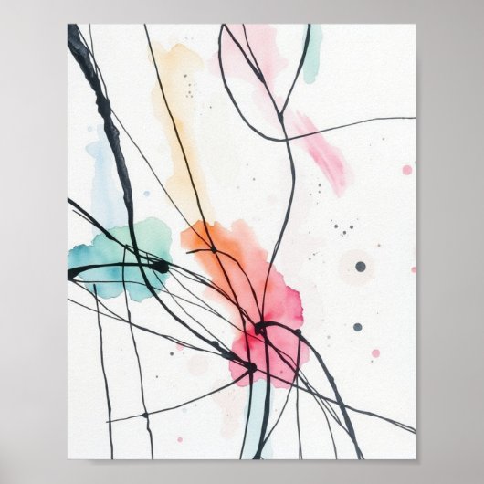 Modern Minimalist Abstract Line Art Poster (Voorkant)