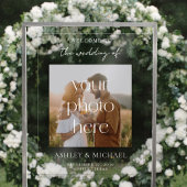 Modern Minimalist Acrylic Photo Wedding Sign Acryl Bord