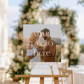 Modern Minimalist Acrylic Photo Wedding Sign Acryl Bord