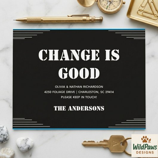 Modern Minimalist Address Change Moving  Briefkaart