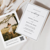 Modern Minimalist All In One QR Code Photo Wedding Kaart