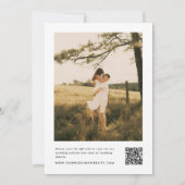 Modern Minimalist All In One QR Code Photo Wedding Kaart (Achterkant)