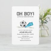 Modern Minimalist All Star Soccer Baby Shower  Kaart (Staand voorkant)