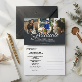 Modern Minimalist Arch Calligraphy Photo Graduatio Uitnodiging Briefkaart