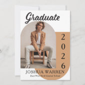 Modern Minimalist Arch Photo Graduation 2026 Aankondiging (Voorkant)