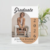 Modern Minimalist Arch Photo Graduation 2026 Aankondiging (Staand voorkant)