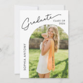Modern Minimalist Arch Photo Graduation Party Kaart (Voorkant)