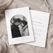 Modern Minimalist Arch Photo Wedding Invitation Kaart