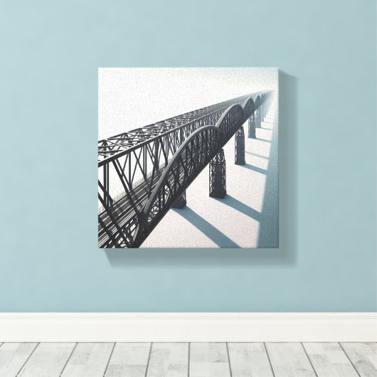 Modern Minimalist Architectural Bridge - Infinite  Canvas Afdruk (Insitu (Houten vloer))