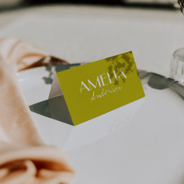 Modern Minimalist Army Green Wedding Place Cards Kaart