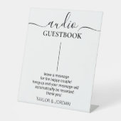 Modern Minimalist Audio Guest Book Reclamebord Met Voetstuk (Voorkant)