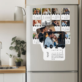 Modern Minimalist August 2026 Photo Calendar Magneet