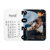 Modern Minimalist August 2026 Photo Calendar Magneet (Horizontaal)