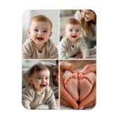 Modern Minimalist Baby 4 Photo Collage  Magneet (Verticaal)