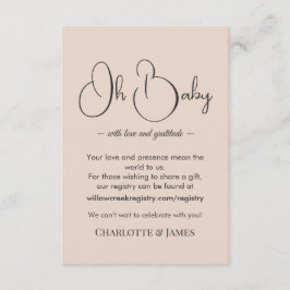 Modern Minimalist Baby Shower | Powder Blush Informatiekaartje