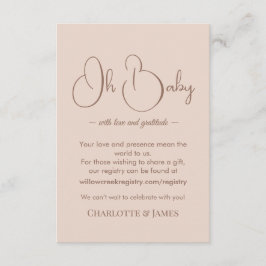 Modern Minimalist Baby Shower | Powder Blush Informatiekaartje