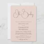 Modern Minimalist Baby Shower | Powder Blush Kaart (Voorkant)