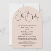 Modern Minimalist Baby Shower | Powder Blush Kaart (Voorkant)