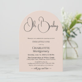 Modern Minimalist Baby Shower | Powder Blush Kaart