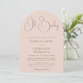 Modern Minimalist Baby Shower | Powder Blush Kaart