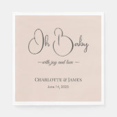 Modern Minimalist Baby Shower | Powder Blush Servet (Voorkant)