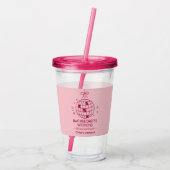 Modern Minimalist Bachelorette Weekend | Pink Acryl Drinkbeker (Achterkant)
