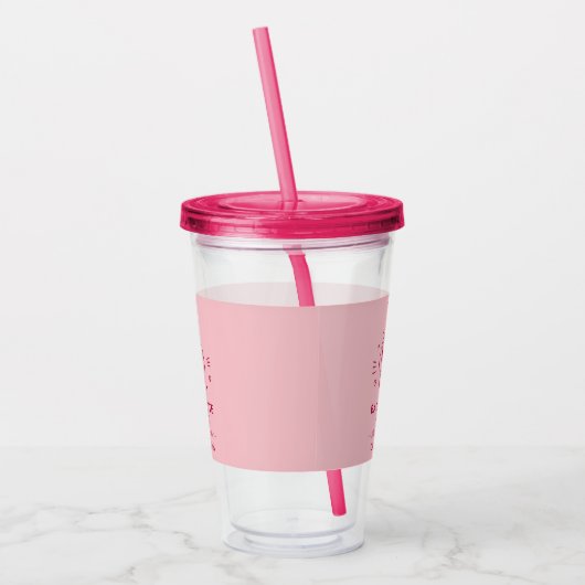 Modern Minimalist Bachelorette Weekend | Pink Acryl Drinkbeker (Links)