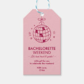Modern Minimalist Bachelorette Weekend | Pink  Cadeaulabel (Voorkant)