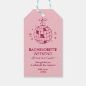Modern Minimalist Bachelorette Weekend | Pink  Cadeaulabel (Achterkant)