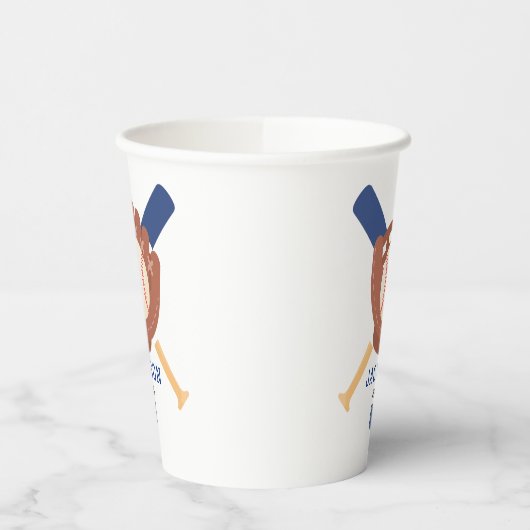 Modern Minimalist Baseball Batter Up Birthday Papieren Bekers (Links)
